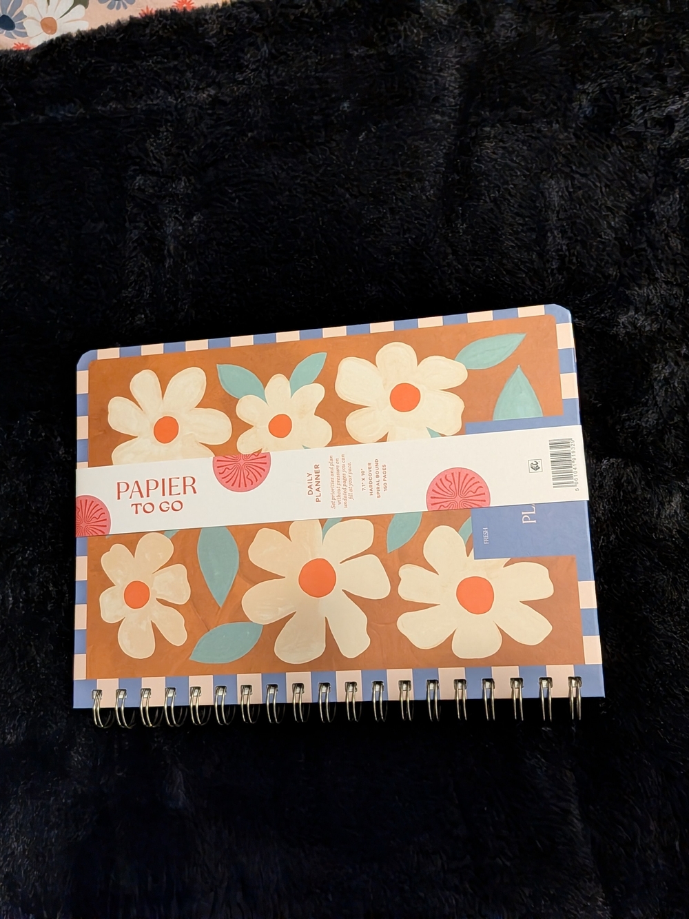 Floral Spiral Planner - Blue, Cream & Orange